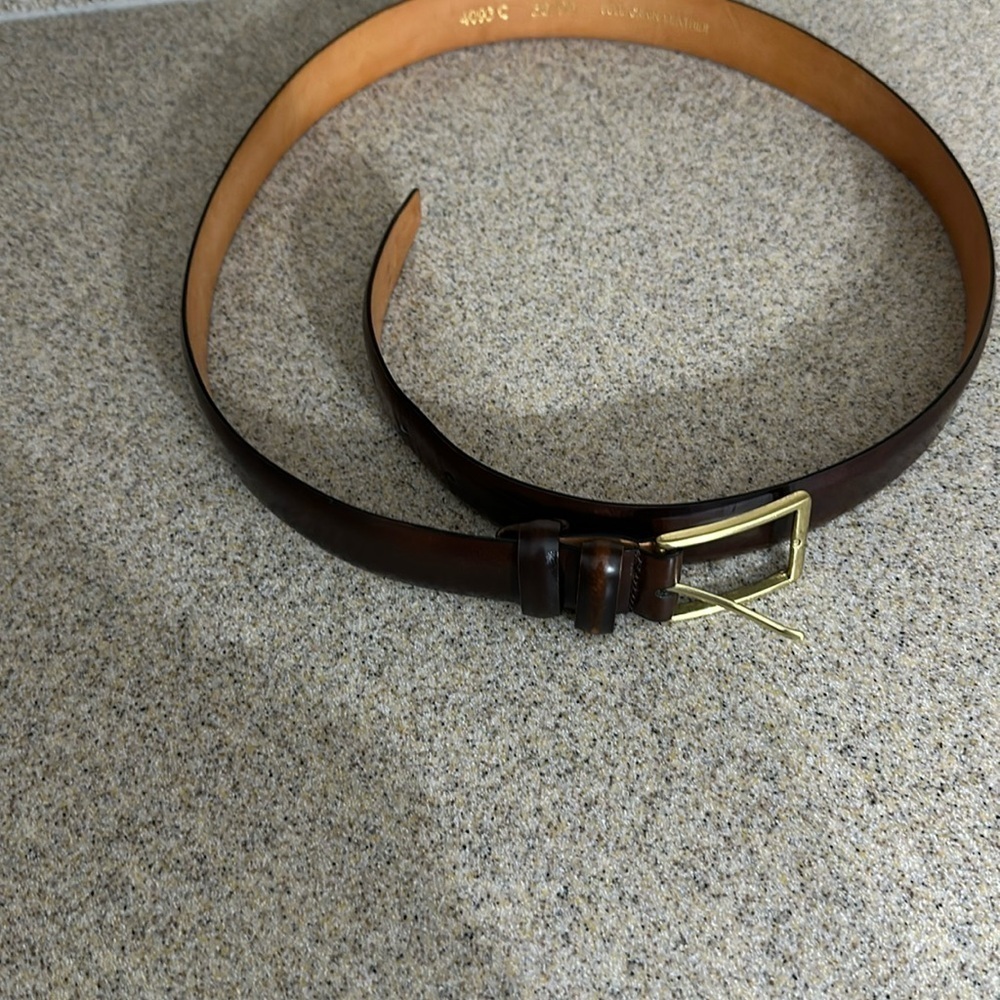 Full leather dress brown belt size 38 1.25” wide quality leather